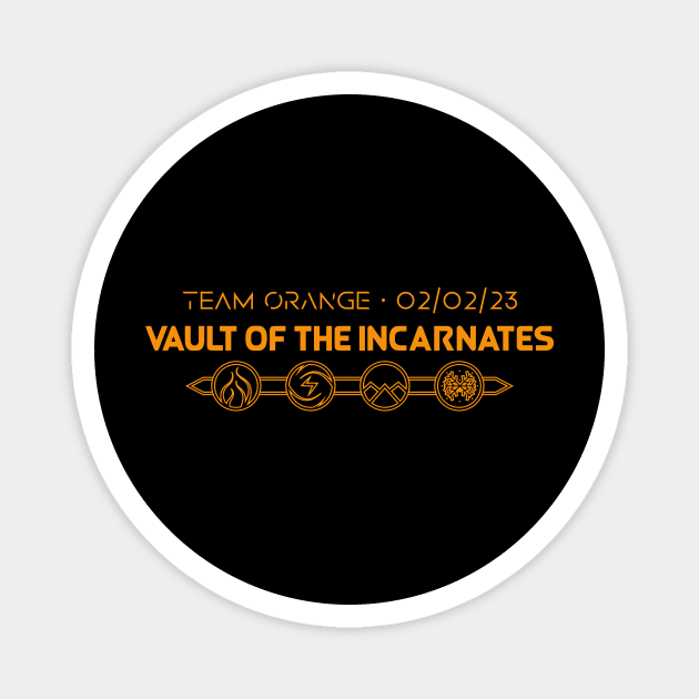 Team Orange - Vault of the Incarnates - AOTC T-Shirt Magnet by Ex Inferno